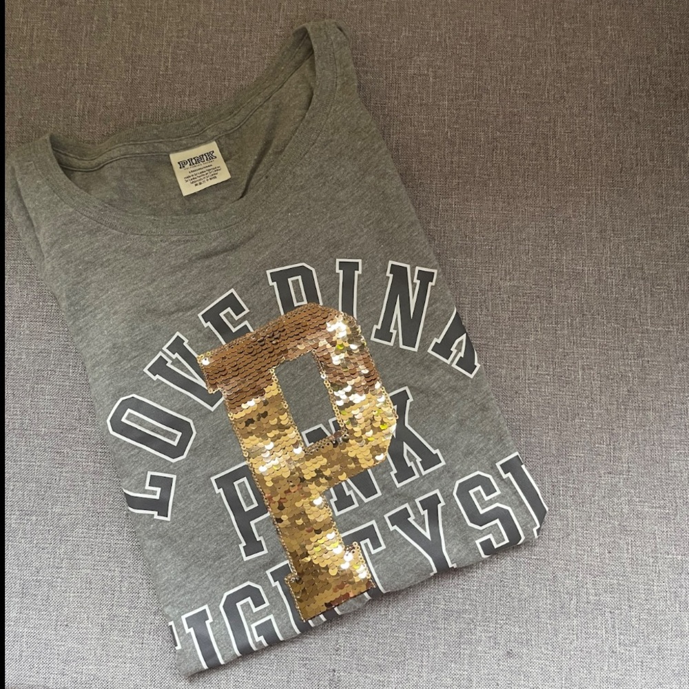 Victoria Secret Pink sparkle short sleeve tee